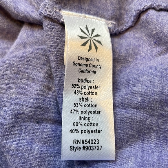 Athleta Dhara periwinkle purple blue cap sleeve dress size medium tall, LN - Picture 5 of 6